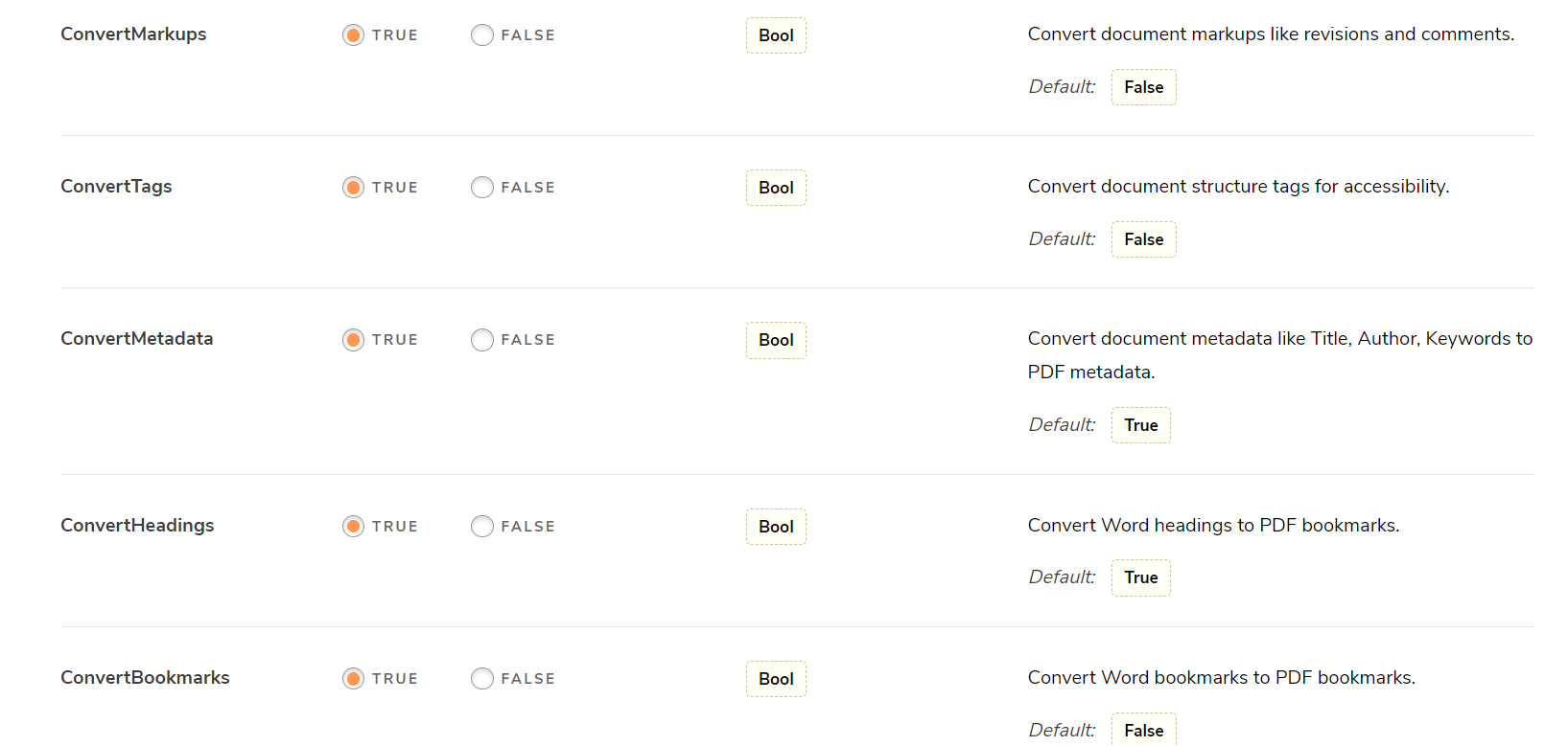 setting IncludeMarkup, IncludeStructureTags, and ConvertBookmarks to True in advanced properties