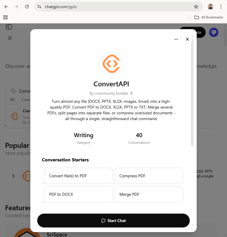 ConvertAPI GPT plugin overview