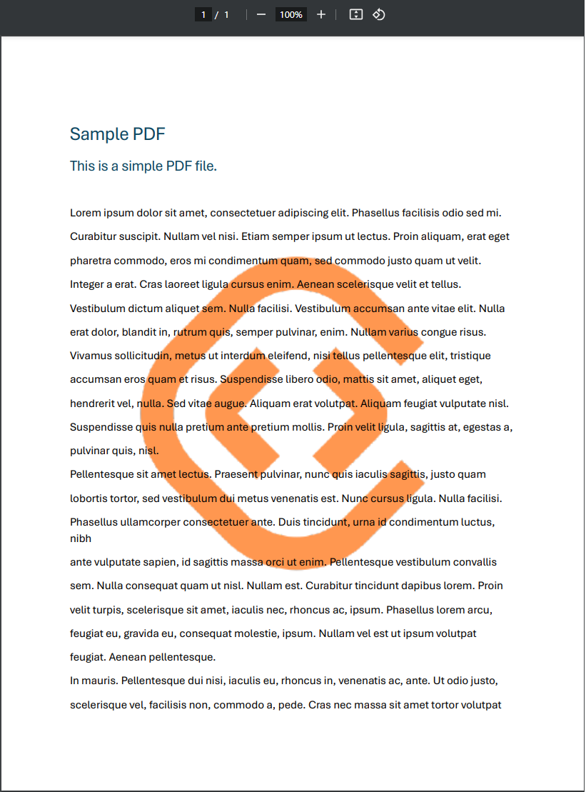 PDF after the watermark is applied